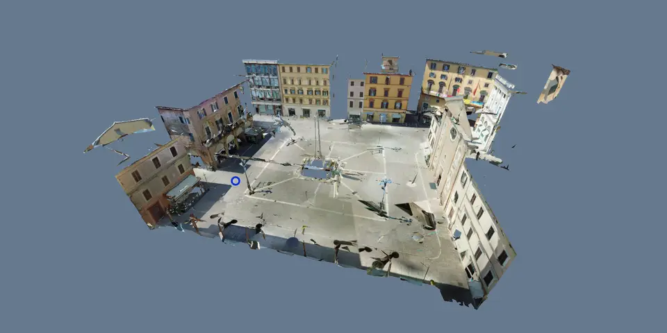 3D model of Piazza della Repubblica built from an E57 laser scan
